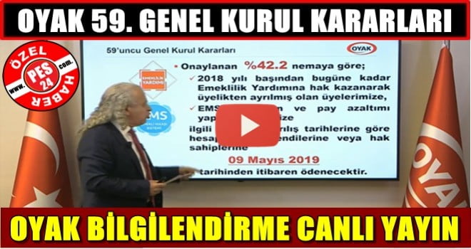 OYAK 59. GENEL KURUL KARARLARI VE BİLGİLENDİRMESİ!