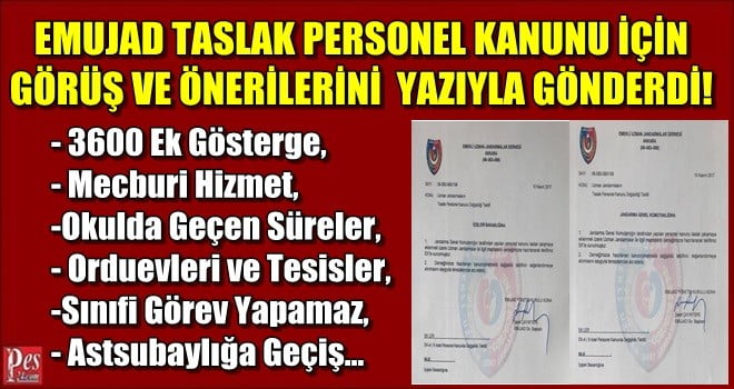 EMUJAD, TASLAK PERSONEL KANUNU HAKKINDA ÖNEMLİ GÖRÜŞ VE ÖNERİ BİLDİRDİ!