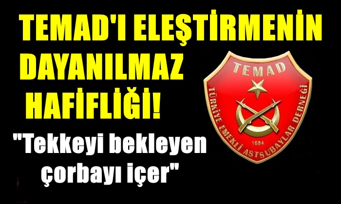 TEKKEYİ BEKLEYEN ÇORBAYI İÇER! TEMAD’I ELEŞTİRMENİN DAYANILMAZ HAFİFLİĞİ – 3