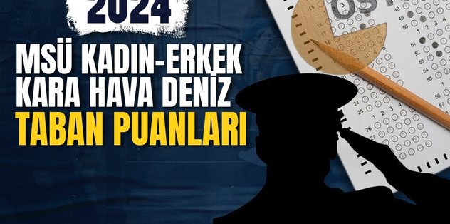 MSÜ TABAN PUANLARI 2024 | MSÜ Kara, Hava, Deniz Harp Okulu bölümleri ve taban puanları – KHO, DHO, HHO kadın erkek puanları
