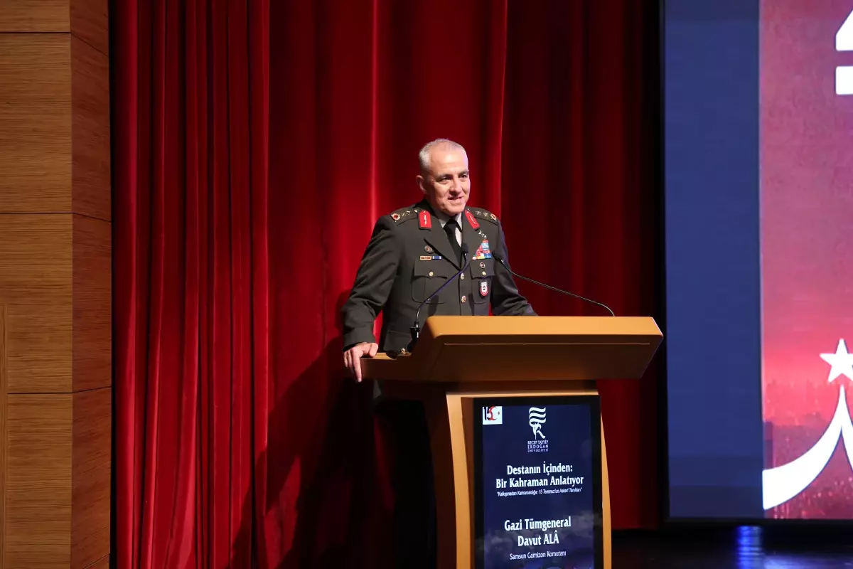 15 TEMMUZ GAZİSİ TÜMGENERAL DAVUT ALA RİZE’DE KONFERANS VERDİ