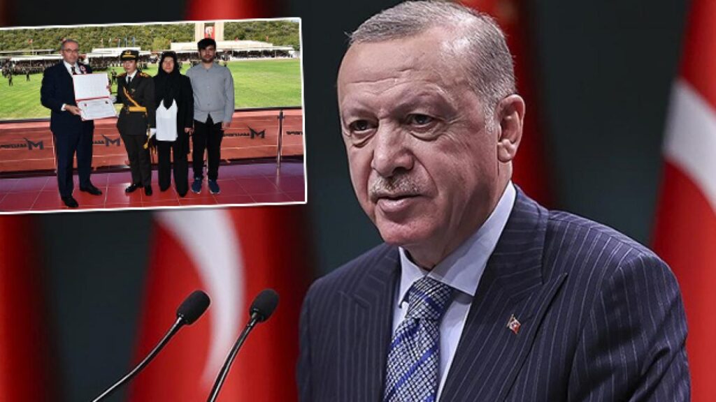 CUMHURBAŞKANI ERDOĞAN ŞEHİT KAHRAMAN ASTSUBAYIMIZ ÖMER HALİSDEMİR’İN KIZINI TEBRİK ETTİ