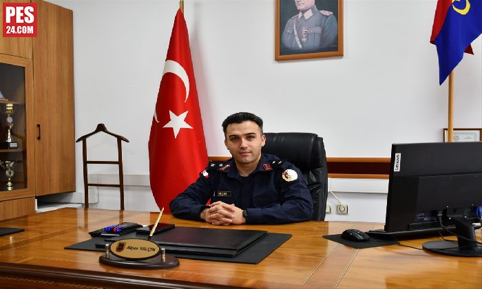 İlçe Jandarma Komutanlığına atanan Üsteğmen Alper Yalçın göreve başladı